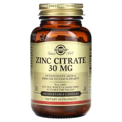 Цинк цитрат Solgar (Zinc Citrate) 30 мг 100 капсул