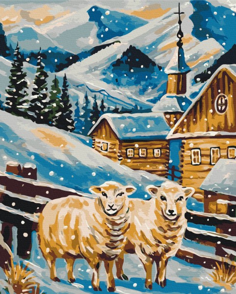Картина по номерам Заснеженные овечки © Карина Зимина 40x50 Brushme