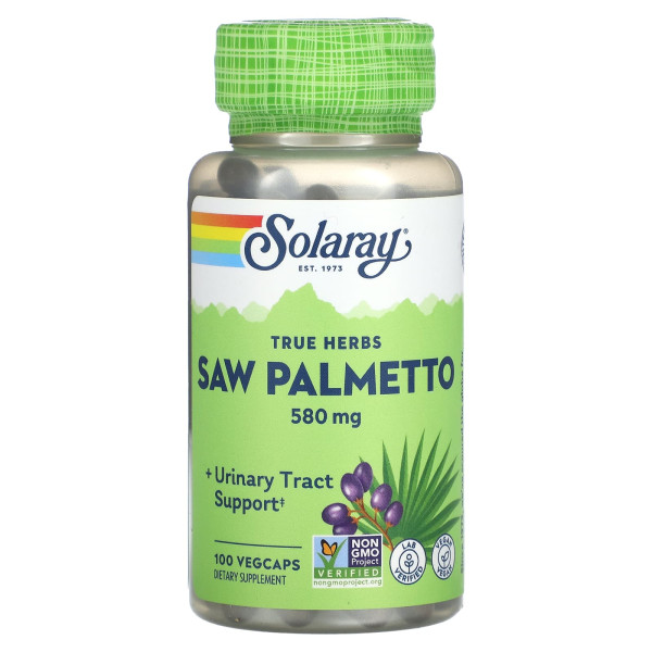 Solaray, True Herbs, пальма, 580 мг, 100 рослинних капсул