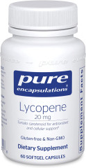Лікопін, Lycopene, Pure Encapsulations, 20 мг, 60 капсул