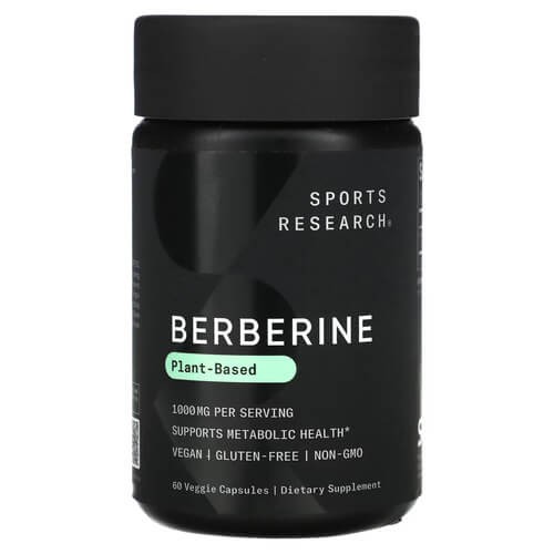 Берберин 500 мг Sports Research (Berberine) 60 рослинних капсул