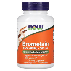 Бромелаїн NOW Foods (Bromelain) 500 мг 120 веганських капсул