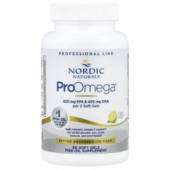 Омега-3 з лимонним смаком Nordic Naturals (ProOmega) 60 рідких капсул