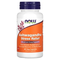 Ашвагандха для зняття стресу Now Foods (Ashwagandha Stress Relief) 60 капсул