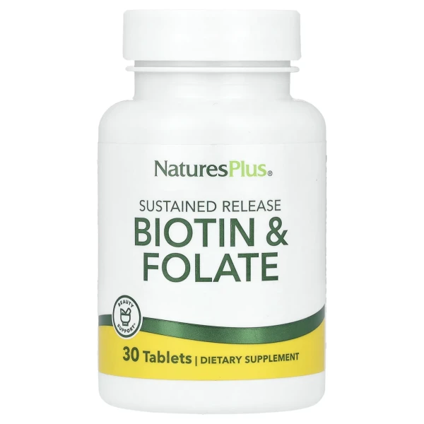 Біотин та фолієва кислота Nature's Plus (Biotin and folate) 30 таблеток
