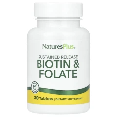 Біотин та фолієва кислота Nature's Plus (Biotin and folate) 30 таблеток