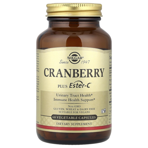 Журавлина та Ester-C Solgar (Cranberry with Ester-C) 60 капсул