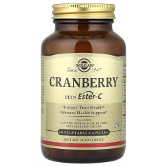 Журавлина та Ester-C Solgar (Cranberry with Ester-C) 60 капсул