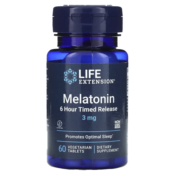 Мелатонин Life Extension 6-часовой (Melatonin 6 Hour Timed Release) 3 мг 60 таблеток