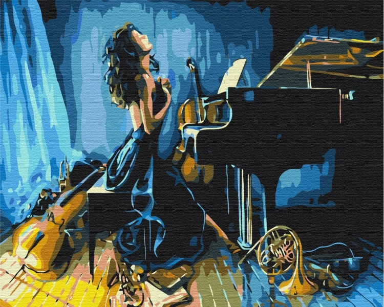 Картина за номерами Музична муза 48x60 Brushme