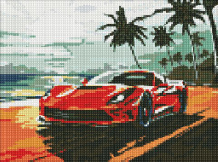 Алмазна мозаїка/вишивка Червоне авто 30x40 Ideyka