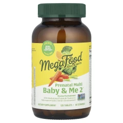 MegaFood, Baby &amp; Me 2™, пренатальні мультивітаміни, 120 таблеток
