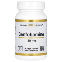 Бенфотиамин с L-лейцином 150 мг California Gold Nutrition (Benfotiamine with L-Leucine) 90 растительных капсул