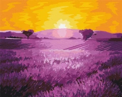 Преміум картина за номерами Схід над лавандою Brushme 40x50