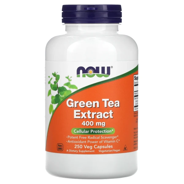 Екстракт зеленого чаю NOW Foods (Green Tea Extract) 400 мг 250 вегетаріанських капсул