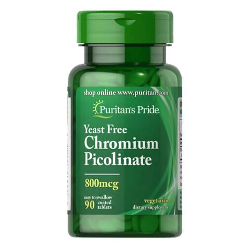 Хром піколінат 800 мкг Puritan's Pride (Chromium Picolinate) 90 таблеток без дріжджів