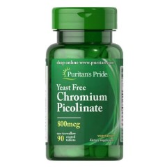 Хром піколінат 800 мкг Puritan's Pride (Chromium Picolinate) 90 таблеток без дріжджів
