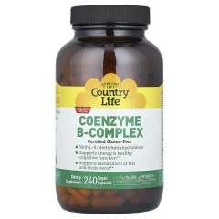 Country Life, комплекс коферментних вітамінів групи B, 240 веганських капсул