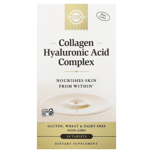 Колаген та Гіалуронова кислота Solgar (Collagen Hyaluronic Acid Complex) 30 таблеток