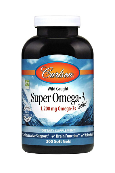 Риб'ячий жир Carlson (Super Omega · 3 Gems) 600 мг 300 гелевих капсул