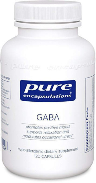 ГАМК, GABA, Pure Encapsulations, підтримка релаксації та зменшення випадкового стресу, 120 капсул