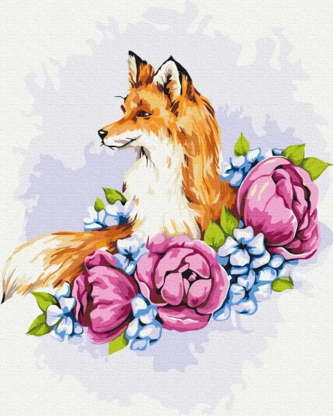 Премиум картина по номерам Цветочная лиса © Anna Kulyk Brushme 40x50