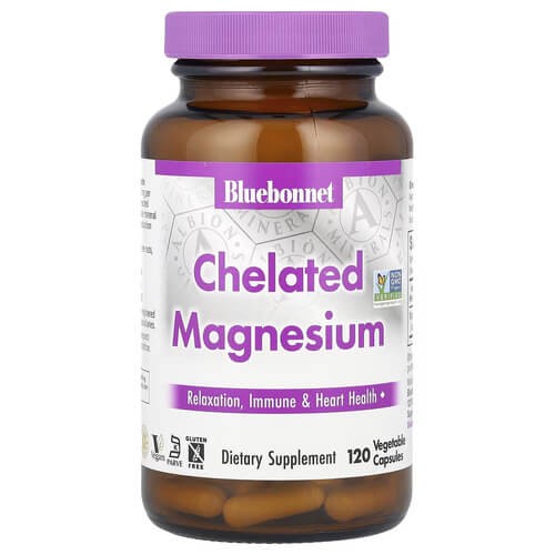 Хелатний магній Bluebonnet Nutrition (Chelated Magnesium) 120 рослинних капсул