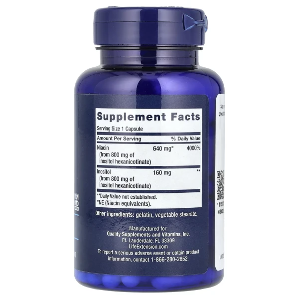 Вітамін B3 Life Extension (No Flush Niacin) 800 мг 100 капсул