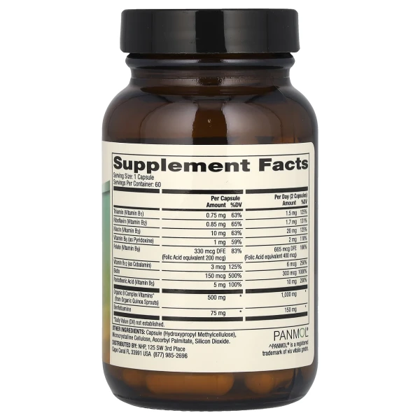 Витамины группы B с бенфотиамином Dr. Mercola (Vitamin B Complex) 60 капсул