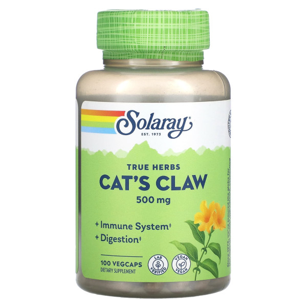 Котячий кіготь Solaray (Cat's Claw) 500 мг 100 капсул