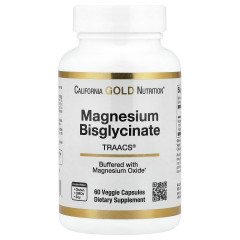 Магний бисглицинат California Gold Nutrition (Magnesium Bisglycinate) 200 мг 60 капсул