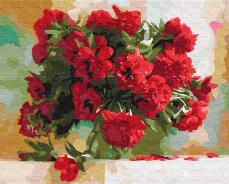 Картина за номерами Червоні піони  Brushme 48x60