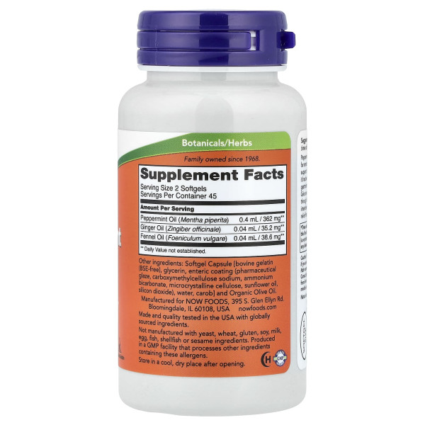 Перечная мята Now Foods (Peppermint Gels) 90 капсул