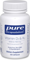 Витамины D3 и K2 Pure Encapsulations (Vitamin D3 & K2) 120 капсул