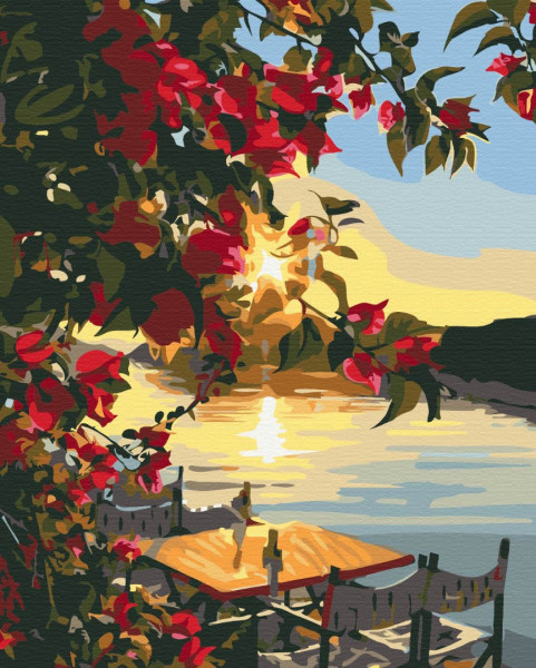 Картина за номерами Захід сонця на причалі 40x50 Brushme