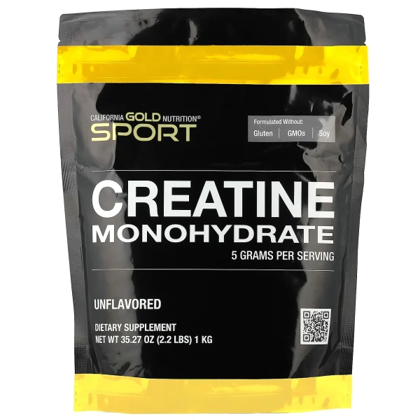 Моногидрат креатина California Gold Nutrition (Sport Creatine Monohydrate) 1 кг с нейтральным вкусом