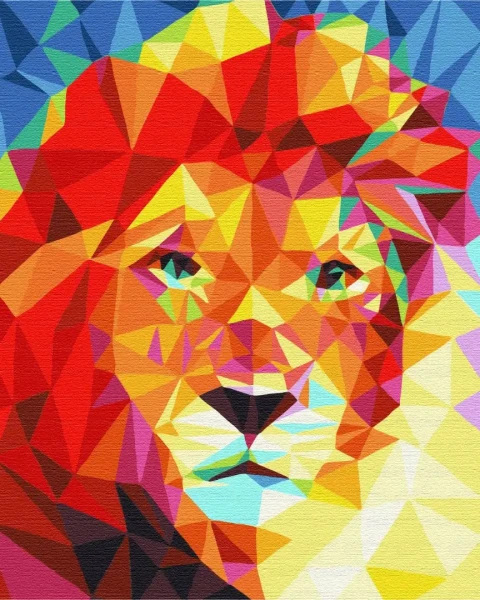 Картина по номерам Лев в мозаике Brushme 48x60