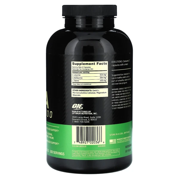 Амінокислоти BCAA 1000 Optimum Nutrition (BCAA 1000) 500 мг 400 капсул