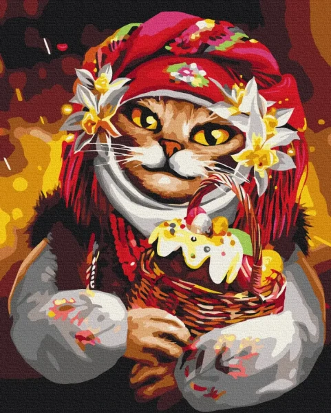 Картина за номерами Великодня киця  ©Маріанна Пащук  Brushme 48x60