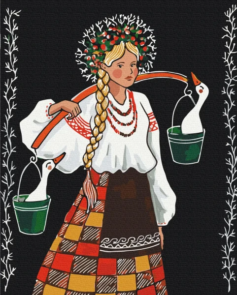Премиум картина по номерам Несет Аня гуси © ANNART Brushme 40x50