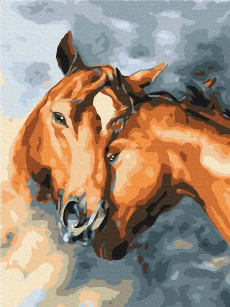 Картина за номерами Кінська ніжність  Brushme 30x40
