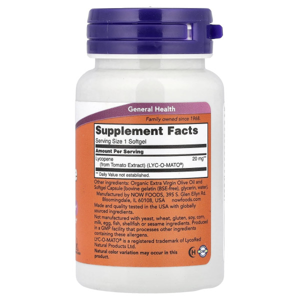 Лікопен Now Foods (Lycopene) 20 мг капсули