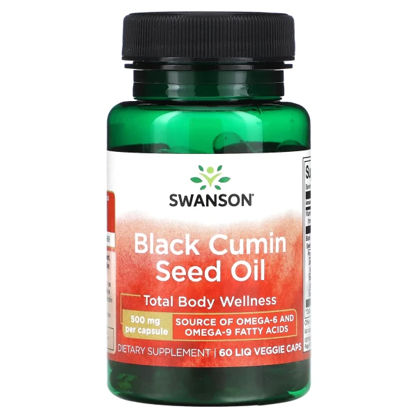 Масло семян черного тмина Swanson (Black Cumin Seed oil) 500 мг 60 капсул