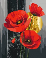 Картина за номерами Червоні маки 40x50 Brushme