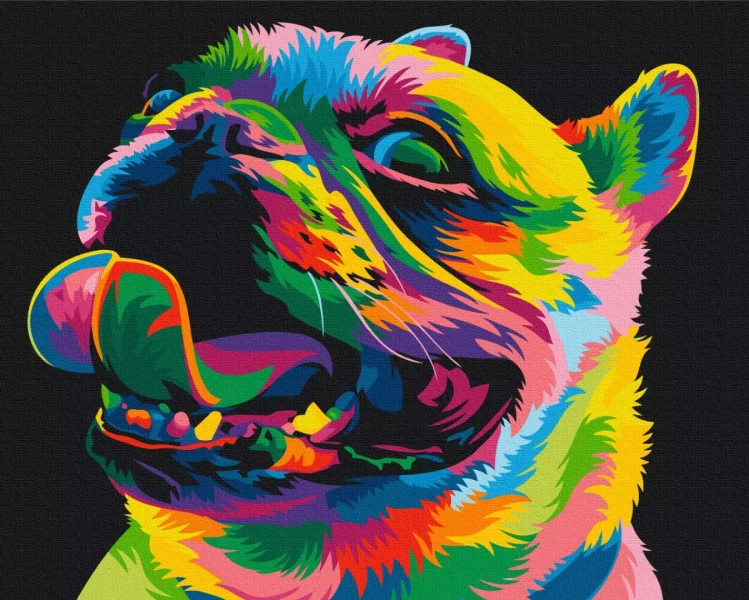 Картина по номерам Радужная собака 40x50 Brushme