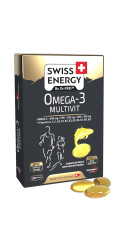 Мультивітаміни з Омега-3, Omega-3 MULTIVIT blister, Swiss Energy, 12 вітамінів, 30 гелевих капсул