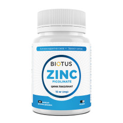 Цинк піколінат, Zinc Picolinate, Biotus, 15 мг, 60 капсул