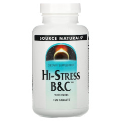 Стрес формула, Hi-Stress B &amp; C, Source Naturals, 120 таблеток