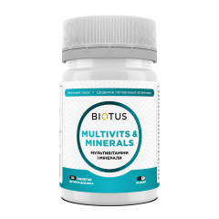 Мультивітаміни та мінерали, Multivits &amp; Minerals, Biotus, 30 таблеток