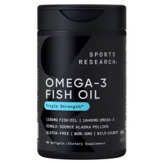 Омега-3 риб'ячий жир потрійної концентрації Sports Research (Omega-3 Fish Oil Triple Strength) 90 рідких капсул